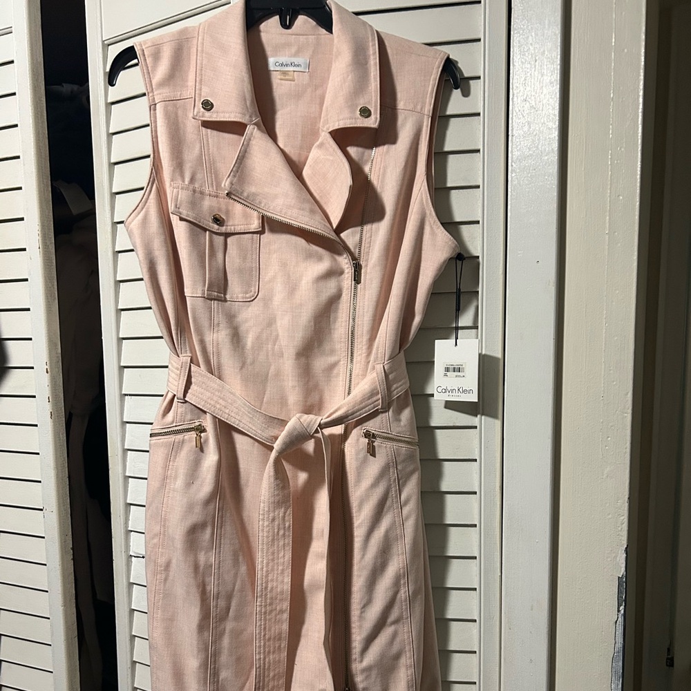 Calvin Klein Pink Sleeveless Trench Dress